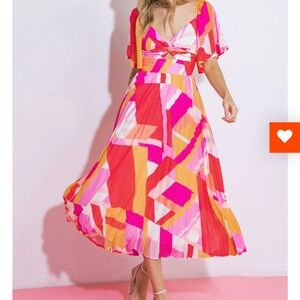 Colorful Geometric Print Dress